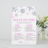 Rosa Schneeflocke im Handy Baby Duschspiel Briefpapier (Stehend Vorderseite)