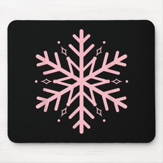 Rosa Schneeflocke Mousepad (Vorne)