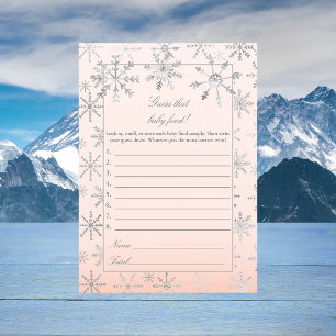 Rosa Schneeflocke Raten Sie, dass Baby Food Dusche Einladung