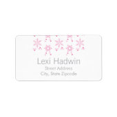Rosa Schneeflocke | Rücksendeadresse Adressaufkleber (Vorne)