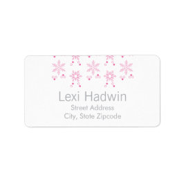 Rosa Schneeflocke | Rücksendeadresse Adressaufkleber
