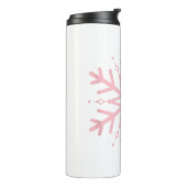 Rosa Schneeflocke Thermosbecher (Nach links gedreht)