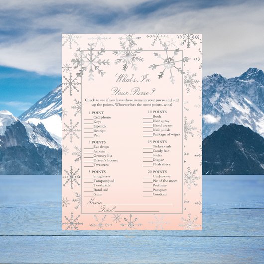 Rosa Schneeflocke Was in deinem puren Duschspiel i Einladung