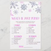 Rosa Schneeflocke Was in Purse Baby Shower Game is Briefpapier (Vorderseite)