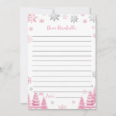 Rosa Schneeflocke Winter Geburtstagszeit Kapselkar Dankeskarte (Vorderseite)