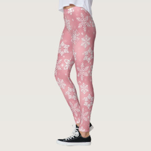 Rosa Schneeflockemuster WeihnachtsLeggings Leggings