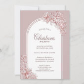 Rosa Schneeflocken Artes Weihnachtsfest Party Einladung (Vorderseite)