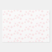 Rosa Schneeflocken, Berries und Streifen Weihnacht Geschenkpapier Set (Vorderseite)