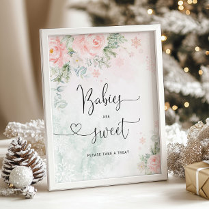 Rosa Schneeflocken Blütenrosa Babys sind süßes Pos Poster