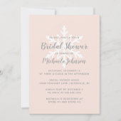 Rosa Schneeflocken Brautparty Einladung (Vorderseite)