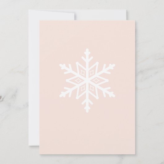 Rosa Schneeflocken Brautparty Einladung (Rückseite)