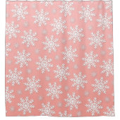 Rosa Schneeflocken Duschvorhang (Vorderseite)