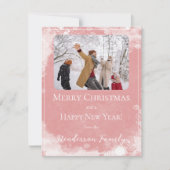 Rosa Schneeflocken Flat Holiday Fotokarte Feiertagskarte (Vorderseite)