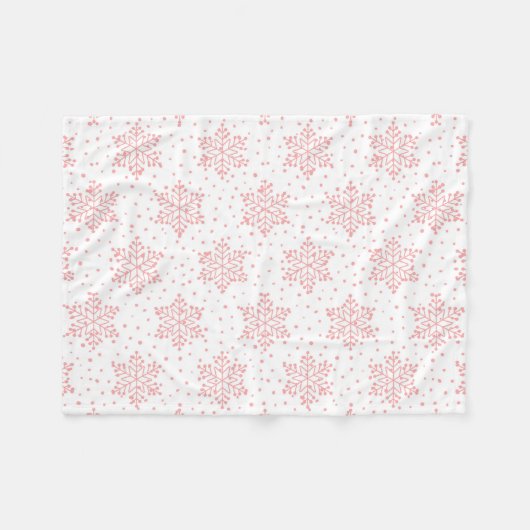 Rosa Schneeflocken Fleece Blanket (Vorderseite (Horizontal))