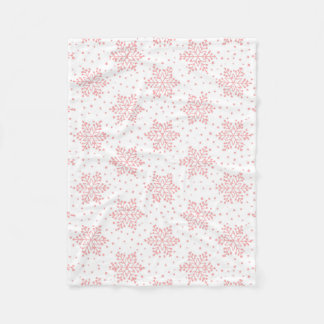 Rosa Schneeflocken Fleece Blanket