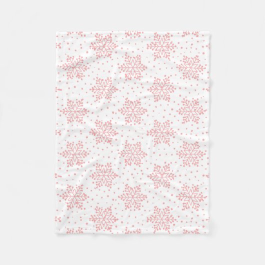 Rosa Schneeflocken Fleece Blanket (Vorderseite)