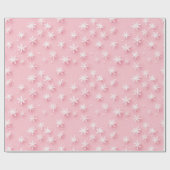 Rosa Schneeflocken Geschenkpapier (Flach)