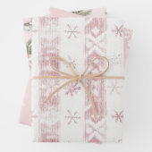 Rosa Schneeflocken Ice Skate Weihnachten Geschenkpapier Set (Beispiel)