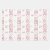 Rosa Schneeflocken Ice Skate Weihnachten Geschenkpapier Set (Vorderseite)