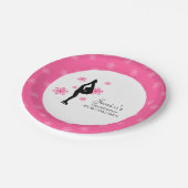 Rosa Schneeflocken Ice Skaten Geburtstagsparty Pappteller (Schrägansicht)