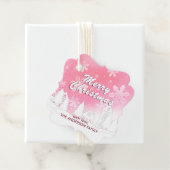 Rosa Schneeflocken im Weißen Haus Weihnachten Glüc Geschenkanhänger (Beispiel)