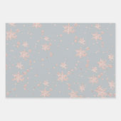 Rosa Schneeflocken in Grautönen Geschenkpapier Set (Vorderseite 2)