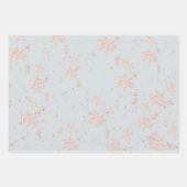 Rosa Schneeflocken in Grautönen Geschenkpapier Set (Vorderseite)