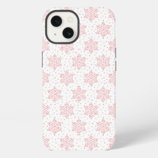 Rosa Schneeflocken iPhone Hülle (Rückseite)