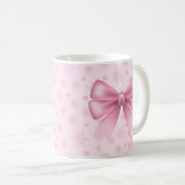 Rosa Schneeflocken Kaffeetasse (VorderseiteRechts)