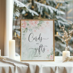 Rosa Schneeflocken Karten und Geschenke Poster