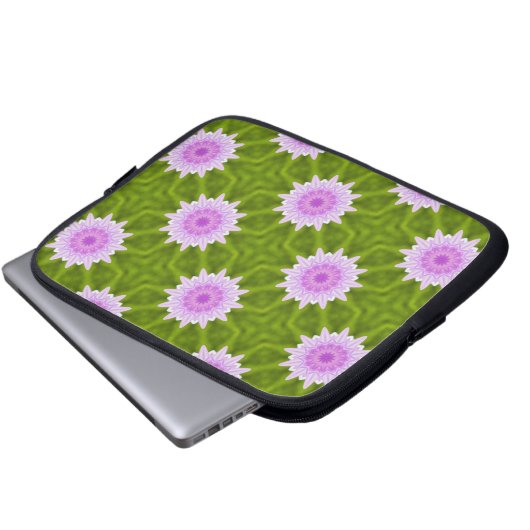 Rosa Schneeflocken Laptopschutzhülle (Vorne Knopf)