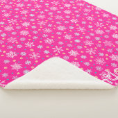 Rosa Schneeflocken Moderner Chic Individuelle Name Sherpadecke (3/4)