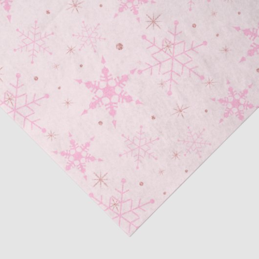 Rosa Schneeflocken Rosa Weihnachten Seidenpapier (Ausschnitt)