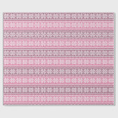 Rosa Schneeflocken Strickpullover Muster Winter Geschenkpapier (Flach)