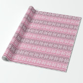 Rosa Schneeflocken Strickpullover Muster Winter Geschenkpapier (Ungerollt)