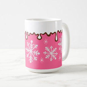 Rosa Schneeflocken-Tasse Kaffeetasse