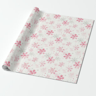 Rosa Schneeflocken Vintage-Weihnachten Geschenkpapier