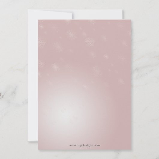 Rosa Schneeflocken Winter Brautparty laden ein Einladung (Rückseite)