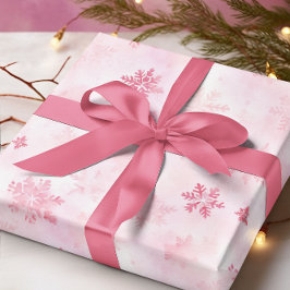 Rosa Schneeflocken Winter Geschenkpapier