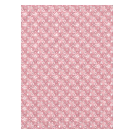 Rosa Schneeflockenmuster Holiday-Tischdecke Tischdecke (Vorderseite)