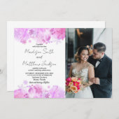 Rosa Schneefräse Einladung mit Foto (Vorne/Hinten)