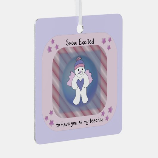 Rosa Schneegel Keramik Ornament Aus Metall (Vorderseite Rechts)