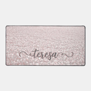 Rosa Schneekristalle Schreibtischunterlage