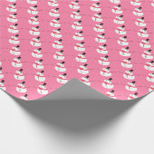 Rosa Schneemann, festlich Geschenkpapier (Ecke)