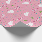 Rosa Schneemann-Geschenkpapier  Geschenkpapier (Ecke)