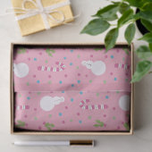 Rosa Schneemann-Geschenkpapier Seidenpapier (Geschenk)