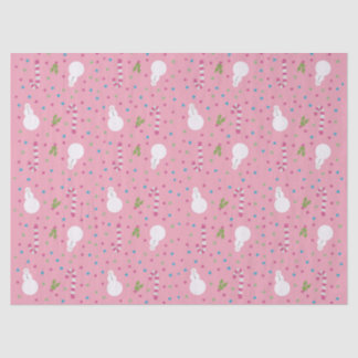 Rosa Schneemann-Geschenkpapier  Seidenpapier