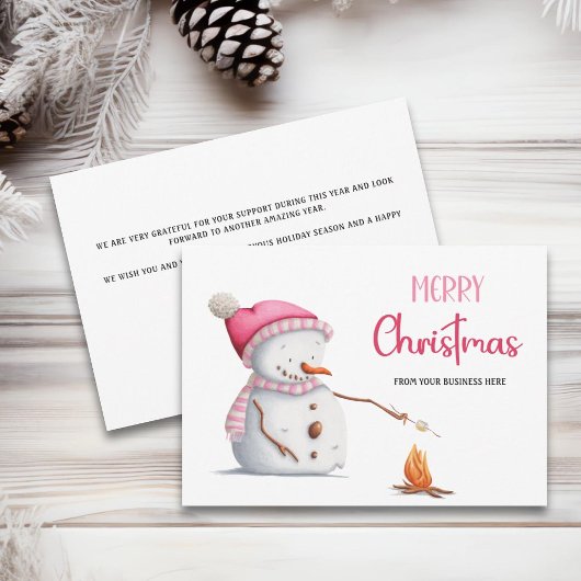 Rosa Schneemann-Marshmallow Frohe Weihnachten Gesc