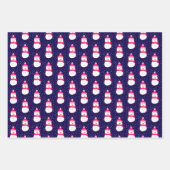 Rosa Schneemann mit Schneeflocken Geschenkpapier Set (Vorderseite 2)