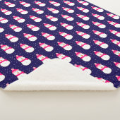 Rosa Schneemann mit Schneeflocken Sherpadecke (3/4)